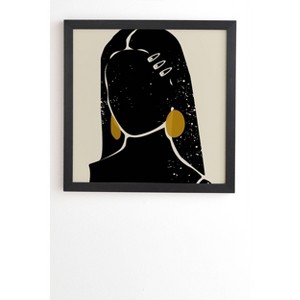 Domonique Brown Black Hair No. 3 Framed Wall Art Black - Deny Designs - 1 of 4