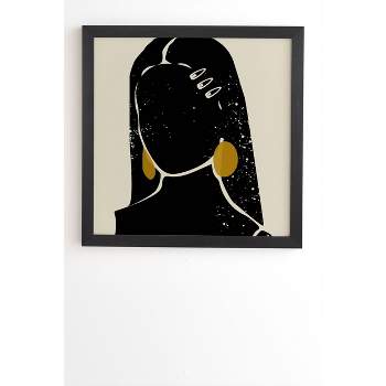 Domonique Brown Black Hair No. 3 Framed Wall Art Black - Deny Designs