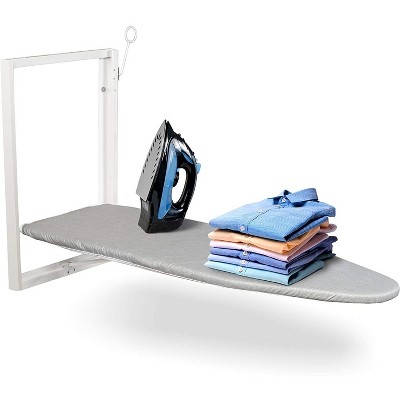 Ivation Wall-Mounted Ironing Board | Foldable 36.2” x 12.2” Ironing Station for Home, Apartment & Small Spaces | Sturdy Folding Board, Easy-Release Lever, Removable Cotton Cover & Mounting Hardware