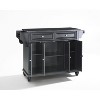 HomeStock  Cambridge Granite Top Rolling Kitchen Island Storage Cart, Microwave Stand, Spice Rack, Black - 2 of 4