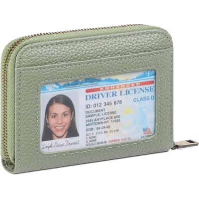 FATMOON Leather Wallet For Women - RFID Blocking Stylish & Compact Card Holder with ID Window Slim Design for Everyday Use,Travel,Work