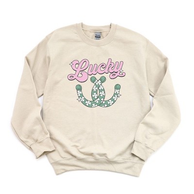 Simply Sage Market Women's Graphic Sweatshirt Lucky Horseshoes