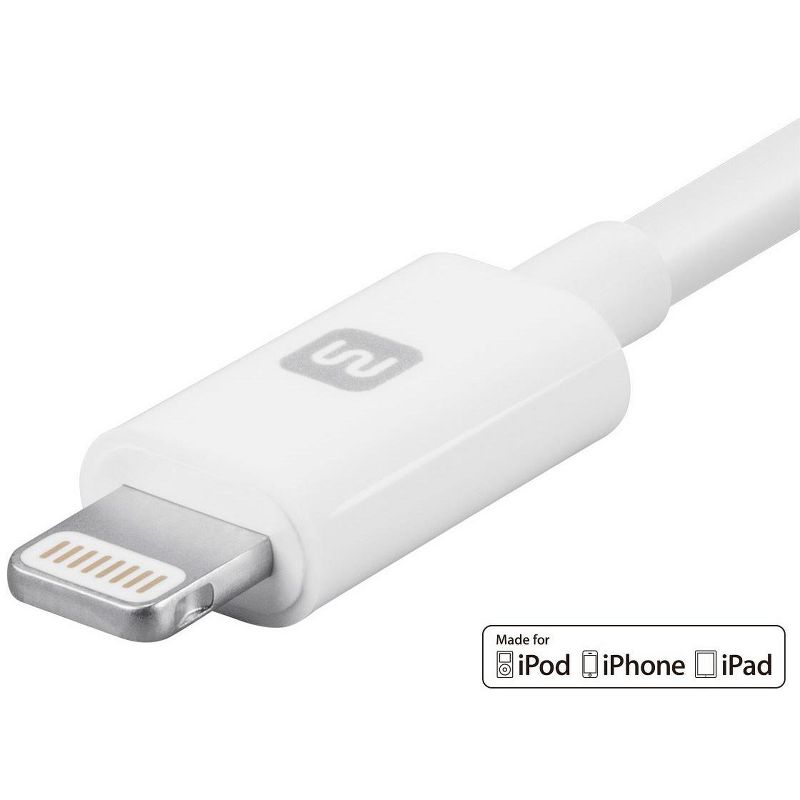 Monoprice Apple MFi Certified Lightning to USB Charge & Sync Cable - 6 Feet - White | iPhone X, 8, 8 Plus, 7, 7 Plus, 6, 6 Plus, 5S - Select Series, 3 of 7