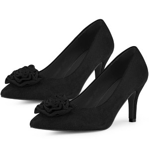 BLISSFUL STEP Women's Pointed Toe Stiletto Heel Slip-on Pumps - 1 of 4