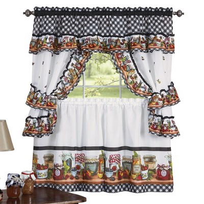 Collections Etc Mason Jars Kitchen Rod Pocket Window Curtain Set