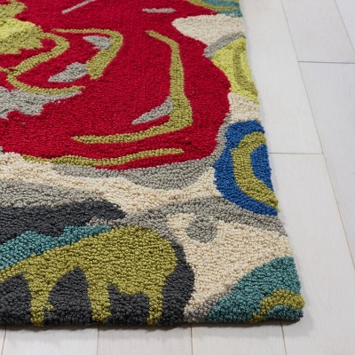 Ivory Elegance Floral Synthetic 2' x 6' Runner Rug