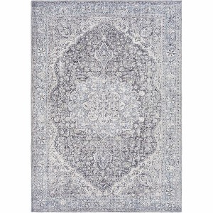 Hauteloom Tavas Blue Persian Style Washable Rug - 1 of 4