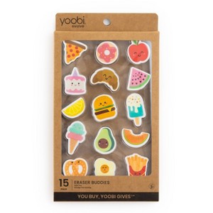 Yoobi Evolve 15pk Eraser Flat Food Desk Buddies : Target