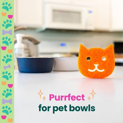 Scotch-Brite Purrfectly Clean Cat Sponge: Cellulose Material, Cleaning Tools and Accessories