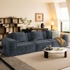 Flexible Layout 118-Inch Modular Sofa, Oversized Sofa with 3 Seats, Sectional Sofa with Corduroy Velvet Fabric and Foam Filling-Coolbibila - 2 of 4