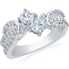 Pompeii3 1ct 2 Stone Forever Us Diamond Ring 14kt White Gold - 3 of 4