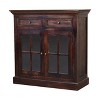 HomeRoots 35" Walnut Solid Wood Accent Cabinet With Two Doors And Two Drawers - 4 of 4