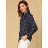 INSPIRE CHIC Women's Metallic Vintage Long Sleeve Gilding Shiny Dots Stars Top - 4 of 4