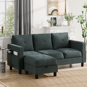 Celebalcony Sectional Couch Sofas, L Shape Sofa with Ottoman - 1 of 4