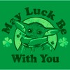 Juniors Womens Star Wars: The Mandalorian St. Patrick's Day Grogu May Luck be with You Distressed T-Shirt - 2 of 4
