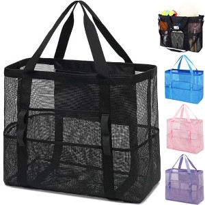 Generic Mesh Beach Bag, Large Beach Tote for Family Pool Bag for Toys & Vacation Essentials - 1 of 4