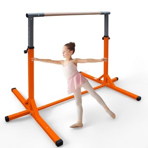 NAYSAYE Exercise Trainer Gymnastics Bar for Kids Adjustable Height for Home Play and Training, Yellow, 52.56"*21.85"*5.51" - 1 of 4