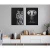 Kate & Laurel All Things Decor 23"x33" Sylvie African Elephant Safari Wildlife Animal BW Framed Metallic Canvas Wall Art by Donvanstaden - 2 of 4