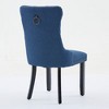 CLIHOME Set of 2 High-end Tufted Solid Wood Contemporary Flax Upholstered Linen Dining Chair with Wood Legs Nailhead Trim - 3 of 4