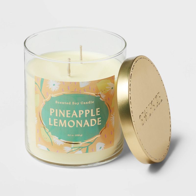 Lidded Glass Jar Candle Pineapple Lemonade - Opalhouse™, 3 of 4