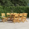 vidaXL Solid Teak Wood Folding Patio Chairs - 8 pcs Outdoor Garden Seating - Natural Finish - 242.5lb Capacity Each - 2 of 4