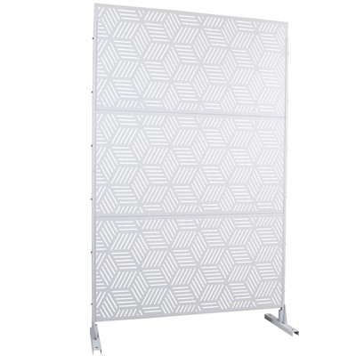 DSVIMOY Outdoor & Indoor Privacy Screen, Freestanding Decorative Privacy Screen for Deck Balcony Patio, White, 48"*76"*16"