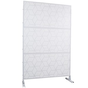 DSVIMOY Outdoor & Indoor Privacy Screen, Freestanding Decorative Privacy Screen for Deck Balcony Patio, White, 48"*76"*16" - 1 of 4