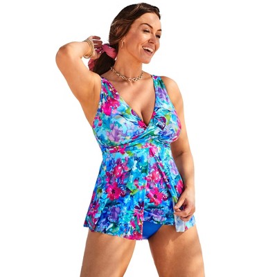 Swimsuits for All Women's V-Neck Twist Tankini Top (Plus Sizes Available)