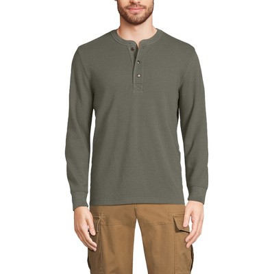 Lands' End Men's Long Sleeve Thermal Waffle Henley