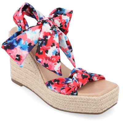 Journee Collection Womens Surria Espadrille Platform Wedge Sandals
