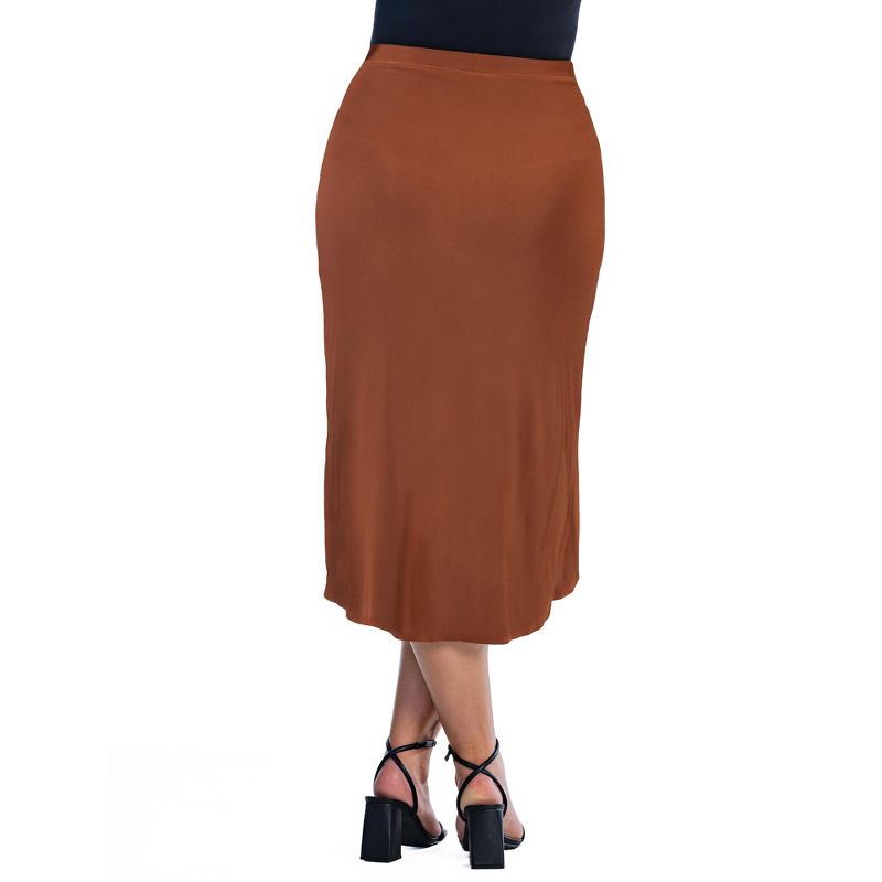 Womens Plus Size Solid Color Knee Length Tulip Skirt, 3 of 5