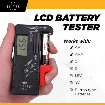 Elitra Home Ultimate Battery Organizer, 104-Slot Storage Case with LCD ...