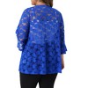 Women's Plus Size Open Front 3/4 Sleeve Sheer Lace Casual Cardigan - Agnes Orinda - 4 of 4