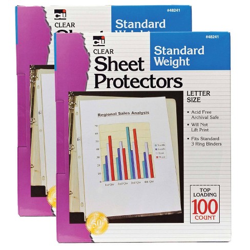Clear Sheet Protectors for 3 Ring Binder Page Protectors 50 Pack- 8.5 x 11 Non Glare, Clear Heavy Duty Page Protector Binder Sleeves, Plastic Sheet