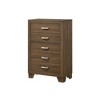 Oak Finish Chest dressers with Five Spacious Drawers and Smooth-Glide Drawers - 3 of 4