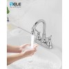 PAGED Bathroom Faucet with 360 Degree High Arc Swivel Spout, 2-Handle Bathroom Sink Faucet with Pop Up Drain & Supply Hoses - 3 of 4