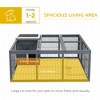 Skyzone Weatherproof Fir Wood Rabbit Hutch with Enclosed Rest Area & Open Run, Gray, Indoor/Outdoor - 4 of 4