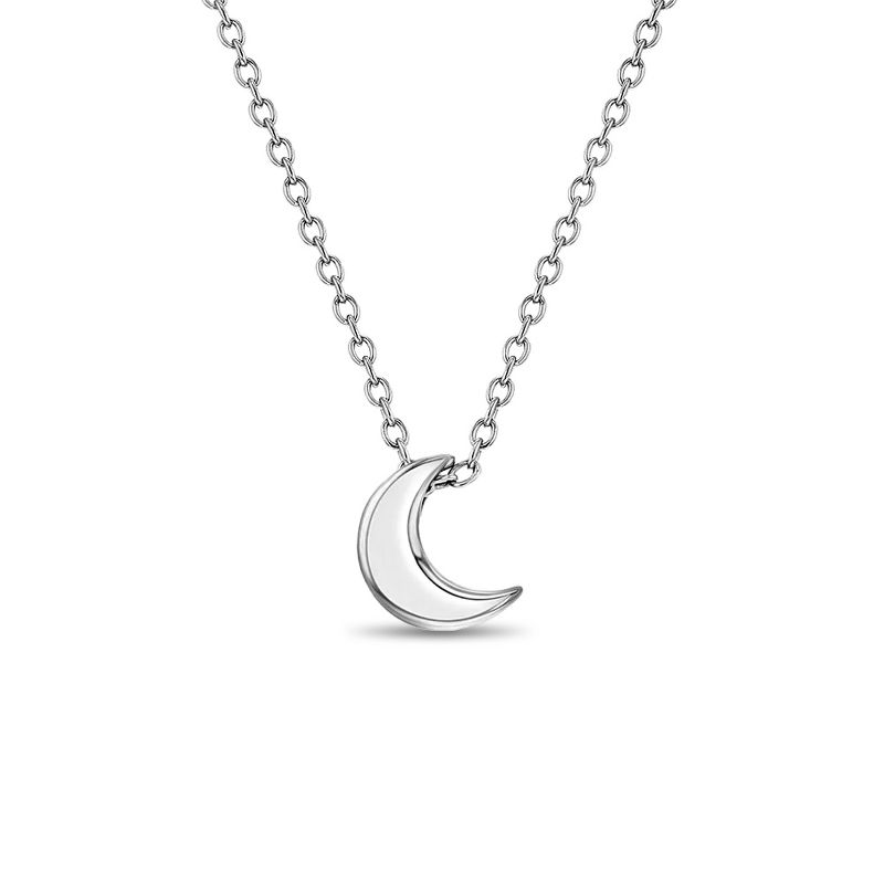 Girls' Tiny Moon Sterling Silver Necklace - In Season Jewelry, 1 of 7