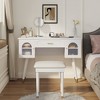KTMBDW Elegant Vanity Makeup Table & Chair Set, Modern Dressing Table with Drawer and Cabinet, Makeup Vanity Desk for Bedroom, Dressing Room - 2 of 4