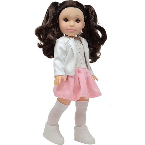 The New York Doll Collection Glamour Girlz 14 inch Poseable Fashion Doll - Brown Hair