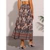 INSPIRE CHIC Women's High Waist Floral Beach Flowy Maxi Skirt - 3 of 4