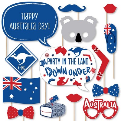 Big Dot of Happiness Australia Day - G'Day Mate Aussie Party Photo Booth Props Kit - 20 Count