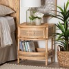 bali & pari Divitia Natural Rattan 1 Drawer Nightstand Natural: 21.7" High, No Assembly, MDF Frame - 2 of 4