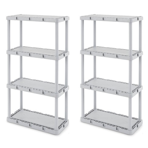  Rubbermaid 4-Tier Heavy Duty Wire Shelf, Satin Nickel