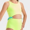 Girls' Solid One Piece Swimsuit - Cat & Jack™ Pink - 3 of 3