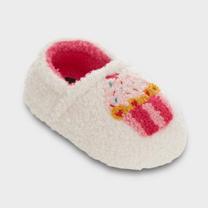 Kensie Toddler Girl's Fuzzy Faux Shearling Slippers, Kid's Cute Stuff with Cute Patch - Toddler Girl's Slipper Shoes - 1 of 4