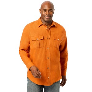 KingSize Men's Big & Tall Signature Solid Flannel Shirt - 1 of 4