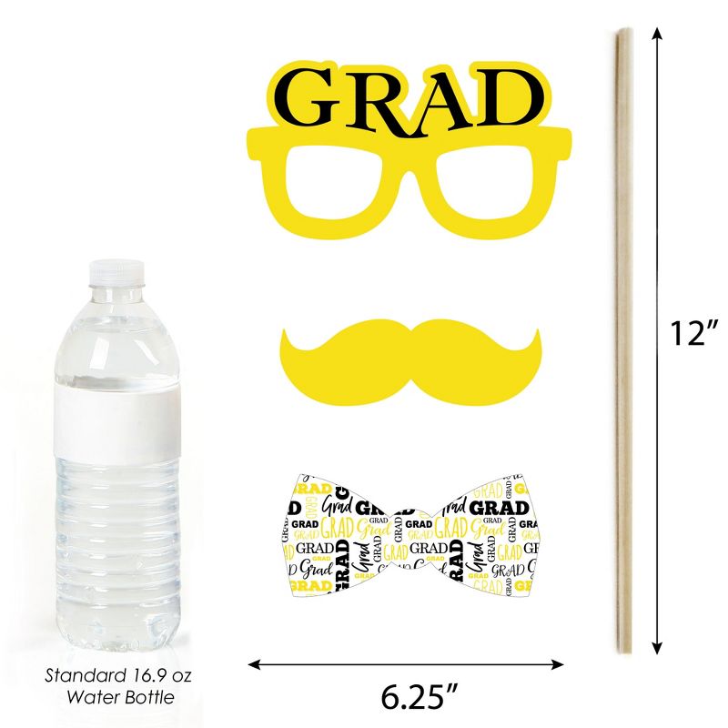 Big Dot of Happiness Yellow 2024 Graduation Party Photo Booth Props Kit - 20 Count, 5 of 7