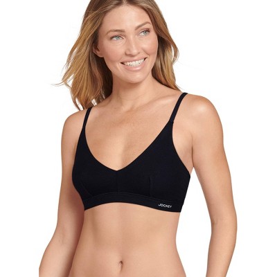 Jockey Women's Organic Cotton Stretch Triangle Bralette L Black