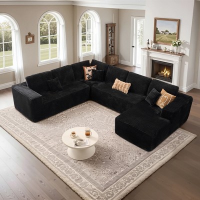 XIZZI Modular Sectional Sofa Couch, L/U-Shape Upholstered Couch, Modern Minimalist Couches for Living Room, Free Combination Deep Seat Corner Couch
